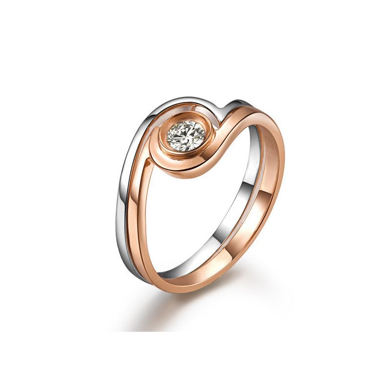 Anello di Fidanzamento Vicenza - Doppio Anello in Oro 18ct & Diamante Solitario | Gemperles - 2