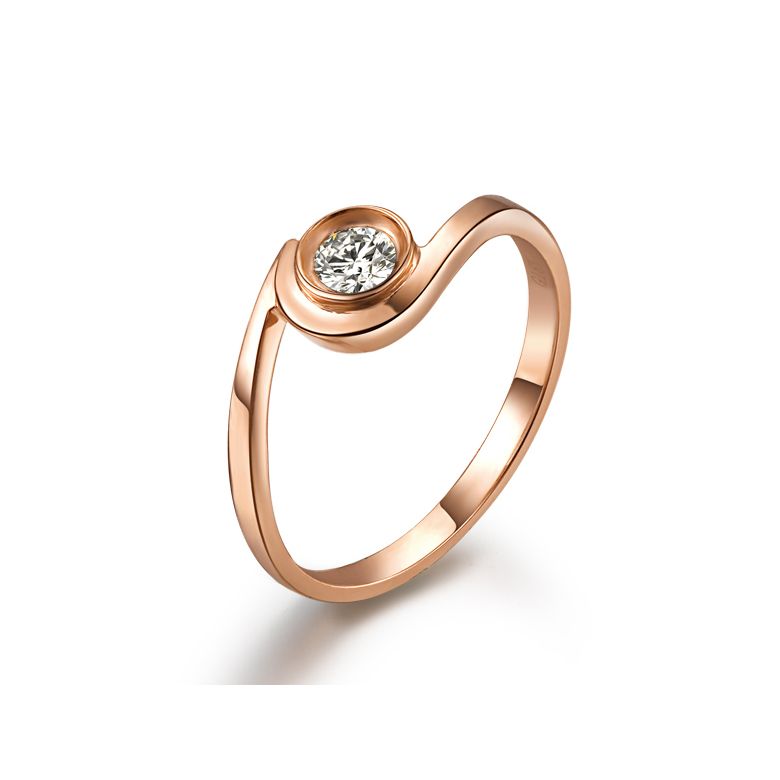 Anello di Fidanzamento Vicenza - Doppio Anello in Oro 18ct & Diamante Solitario | Gemperles - 5