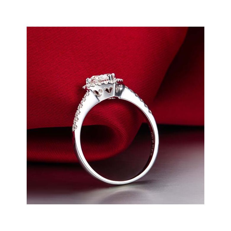 Anello di Fidanzamento Amore di Diamante - Oro Bianco & Diamante Taglio Cuore | Gemperles - 3