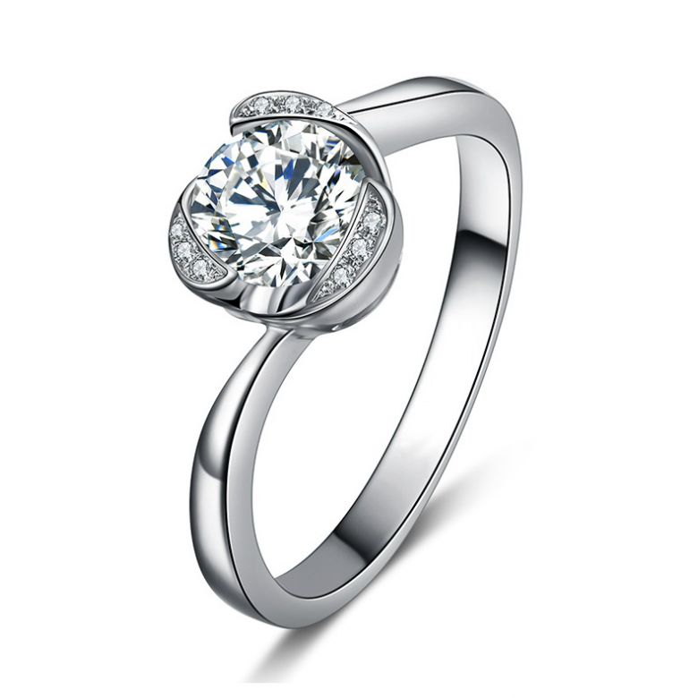 Anello di Fidanzamento Delicatezza - Oro Bianco 18k & Diamanti | Gemperles - 1