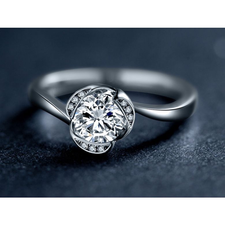 Anello di Fidanzamento Delicatezza - Oro Bianco 18k & Diamanti | Gemperles - 5