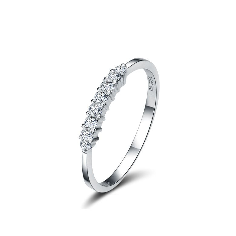 Anello di fidanzamento - Anello in oro bianco 18 carati - Diamanti 0.204ct - 1