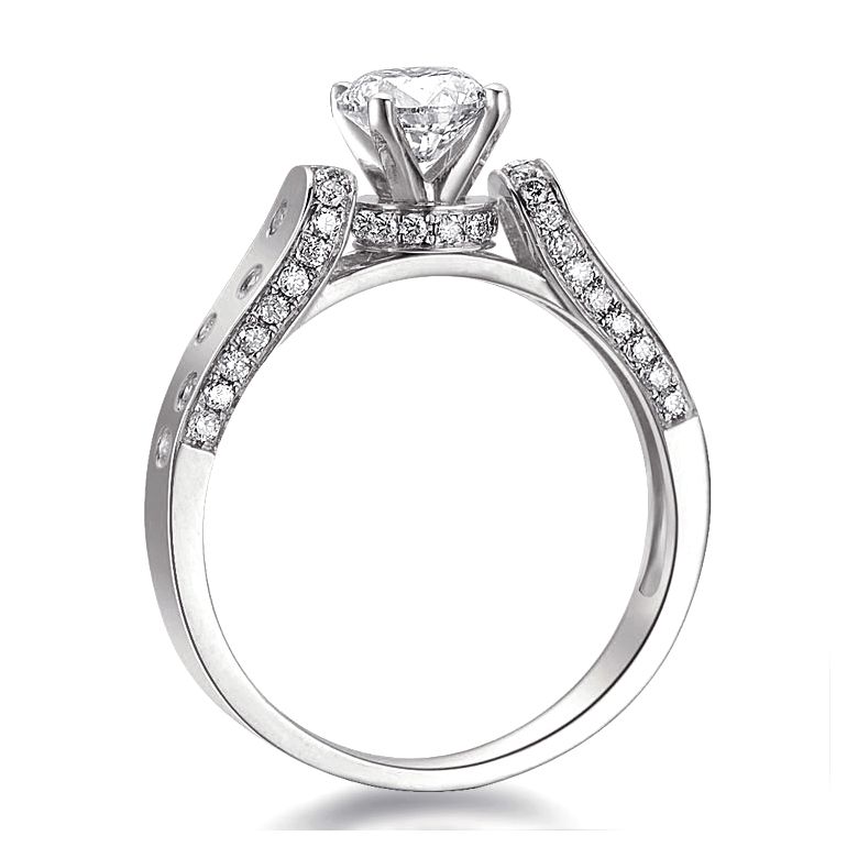 Anello Solitario di Fidanzamento Oro bianco. Diamanti 0.80ct - 8