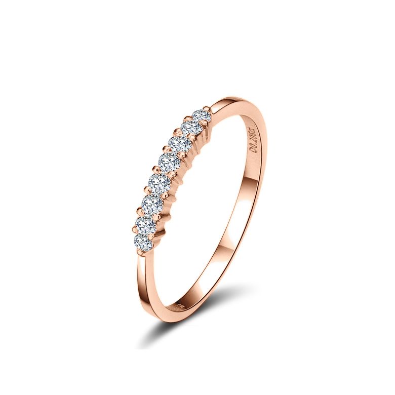 Anello di fidanzamento - Anello in oro rosa 18 carati - Diamanti 0.204ct - 1