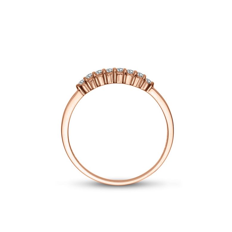 Anello di fidanzamento - Anello in oro rosa 18 carati - Diamanti 0.204ct - 7