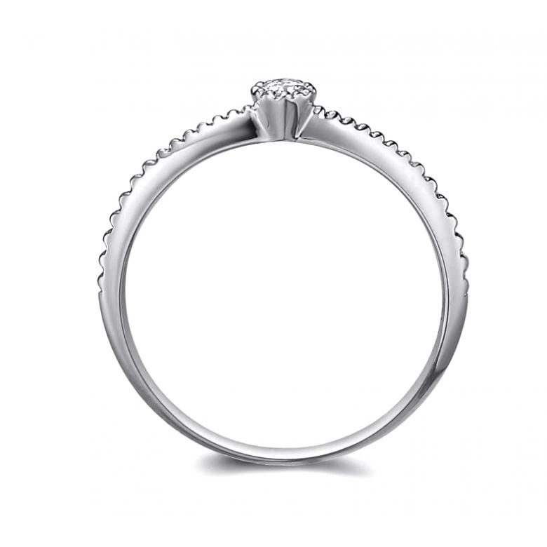 Anello solitario diamante intrecciata Platino PT950 - 6