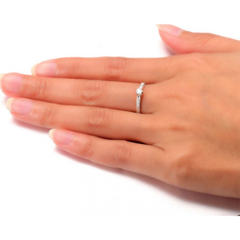 Anello Solitario Composto Portami - Oro Bianco & Diamanti | Gemperles - 5