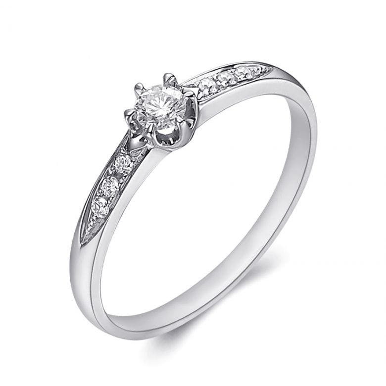 Anello Solitario Composto Portami - Oro Bianco & Diamanti | Gemperles - 1