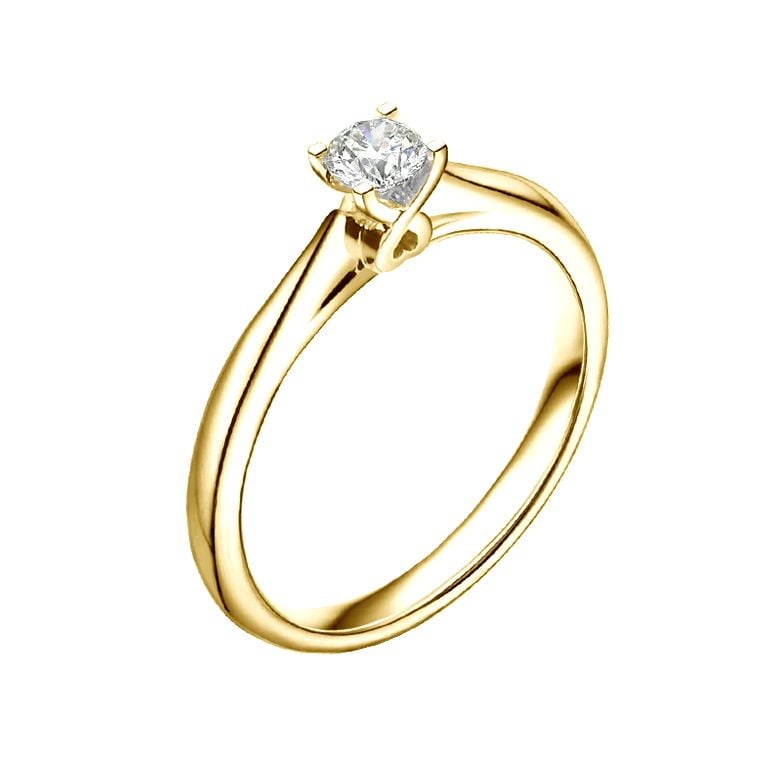 Anello di Fidanzamento Donna Richelieu - Oro Giallo & Diamante Solitario | Gemperles - 1