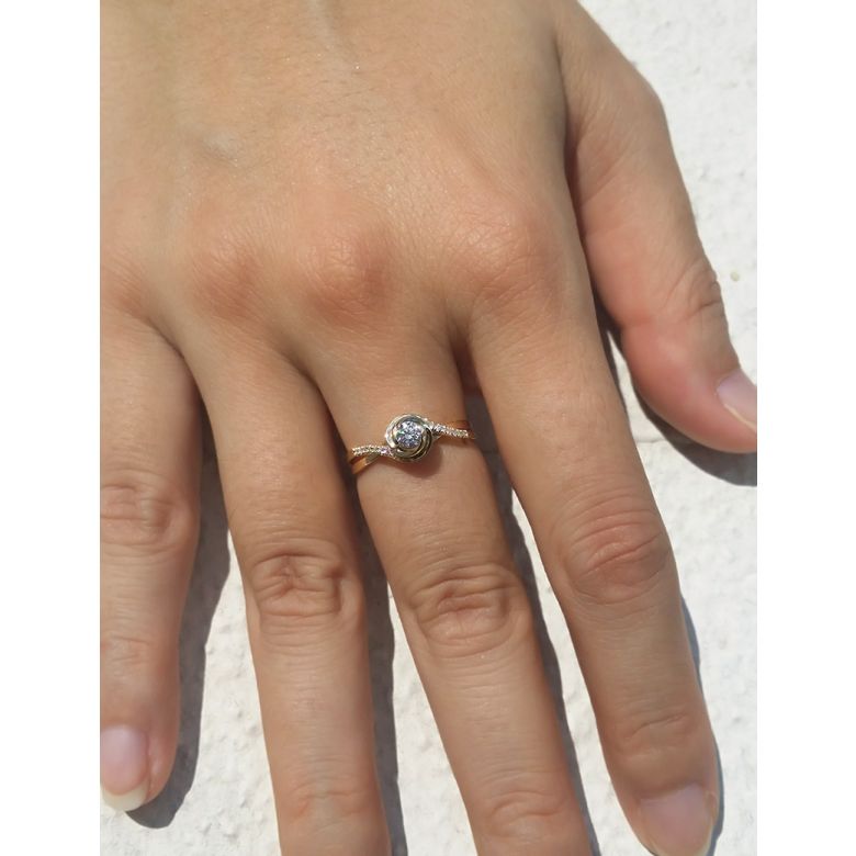 Anello Solitario Composto A Julie - Oro Giallo & Diamante | Gemperles - 2