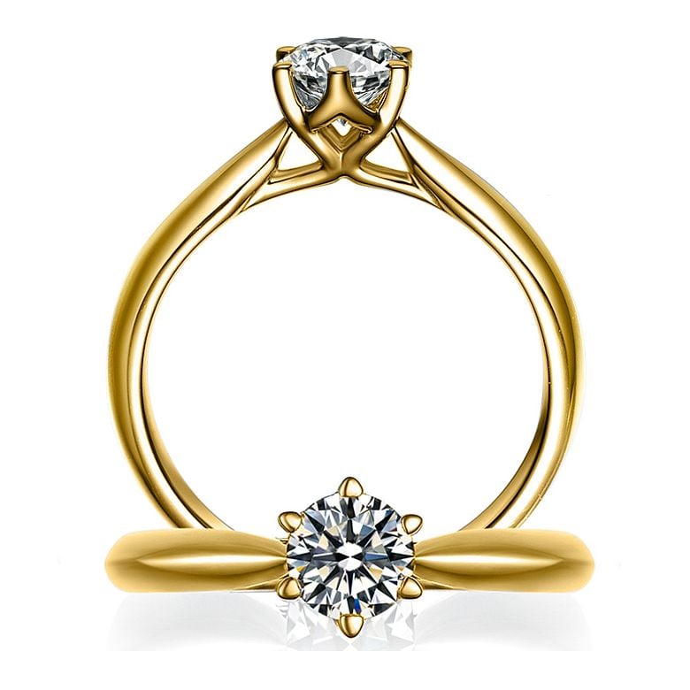 Anello di Fidanzamento L'Amour - Oro Giallo e Diamante Solitario | Gemperles - 2