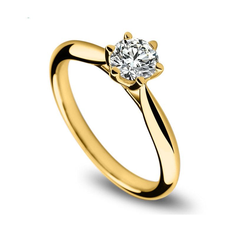 Anello di Fidanzamento L'Amour - Oro Giallo e Diamante Solitario | Gemperles - 1