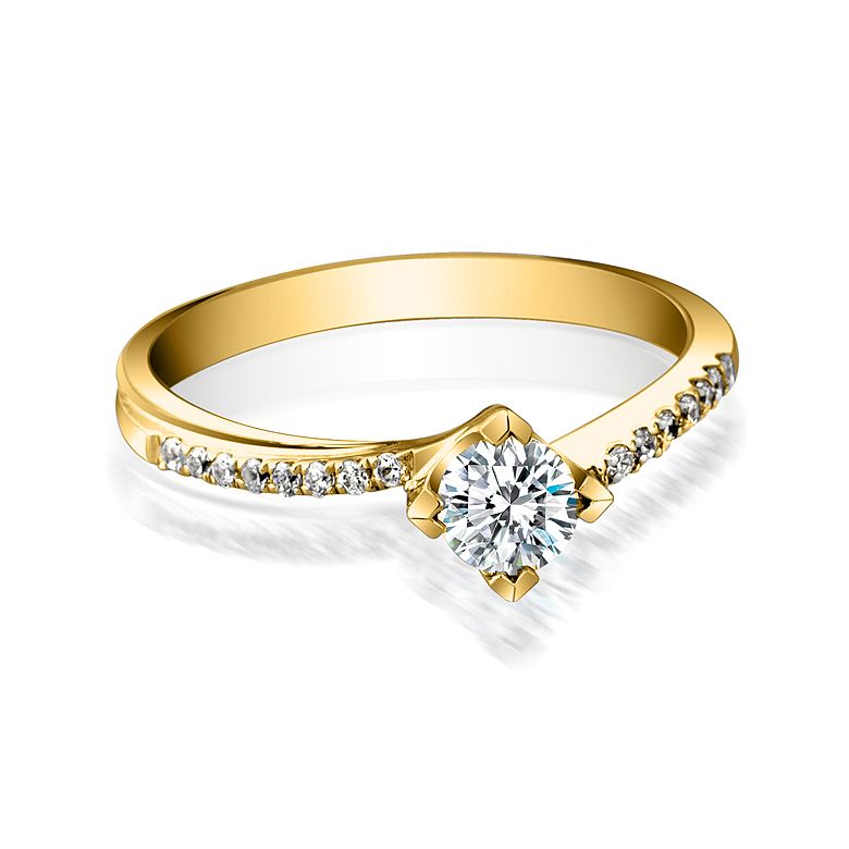Anello di Fidanzamento Pericle -  Oro Giallo & Diamanti | Gemperles - 4