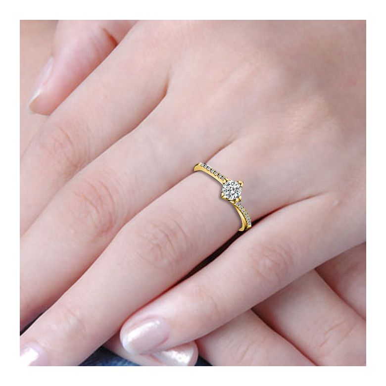 Anello di Fidanzamento Pericle -  Oro Giallo & Diamanti | Gemperles - 5