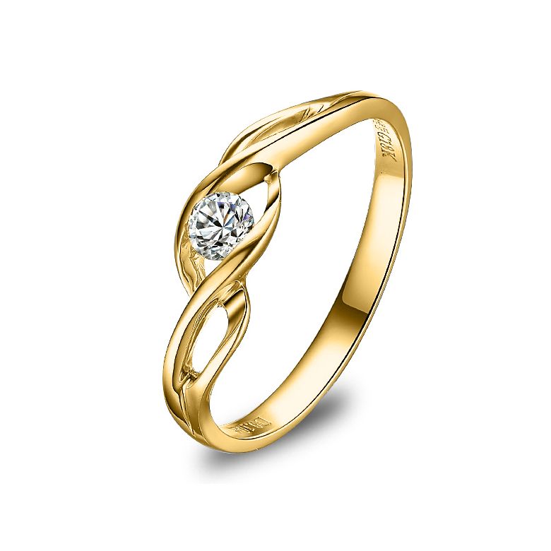 Anello di Fidanzamento Taylor - Oro Giallo & Diamante Solitario | Gemperles - 1