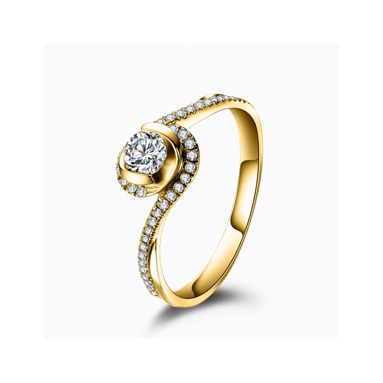 Anello Solitario Composto Ti Appartengo - Oro Giallo & Diamanti | Gemperles - 1