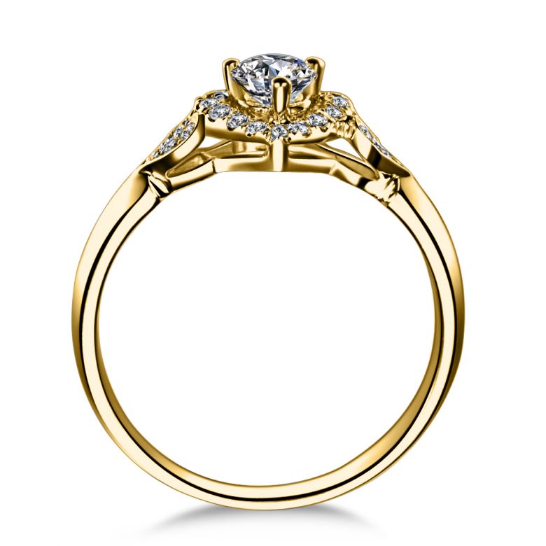 Anello di Fidanzamento Cuori Splendidi - 3 Cuori in Diamanti & Oro Giallo | Gemperles - 3