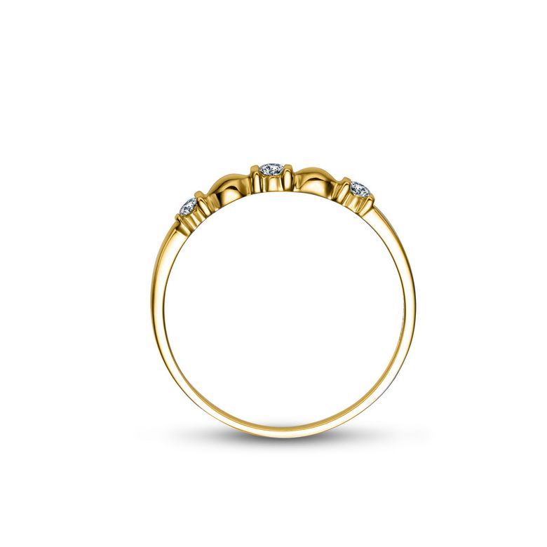 Anello trilogia originale oro giallo - Ondulations entrecoupées - 5