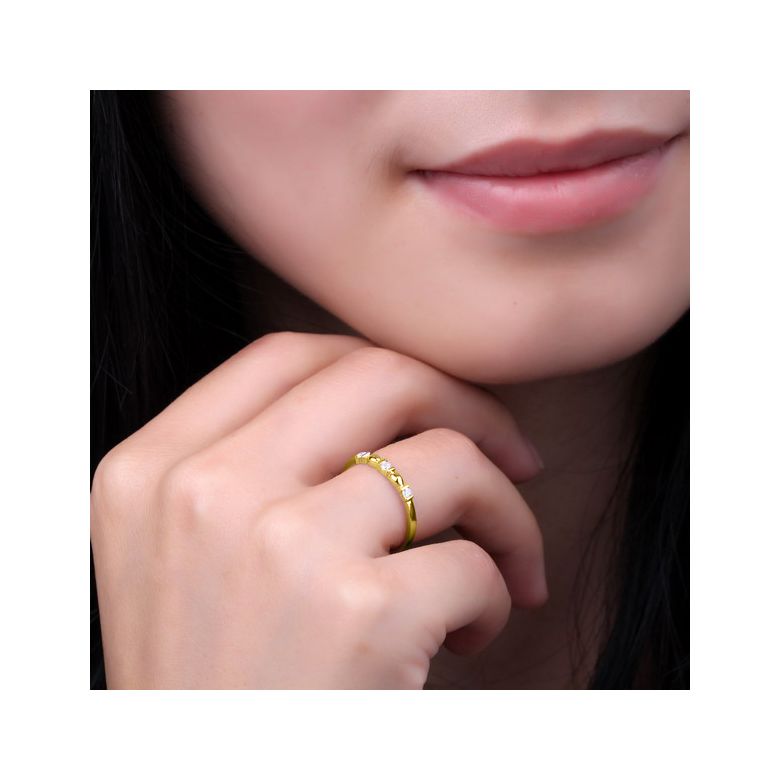 Anello trilogia originale oro giallo - Ondulations entrecoupées - 2