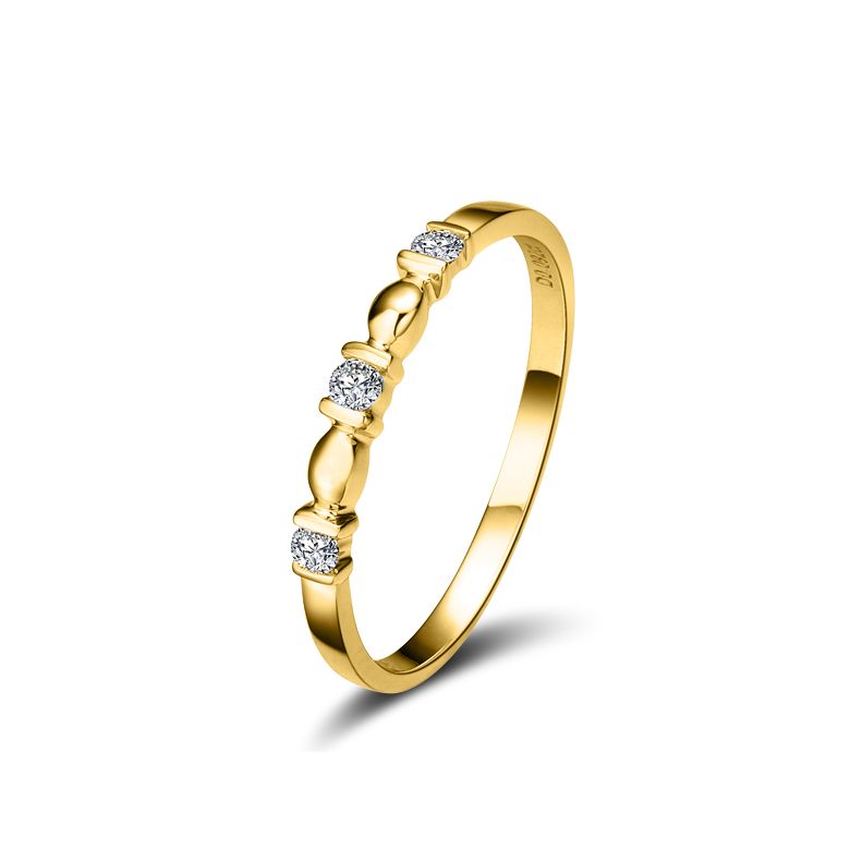 Anello trilogia originale oro giallo - Ondulations entrecoupées - 1
