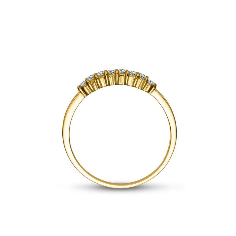 Anello anello oro giallo 18 carati - Alignement 8 diamanti 0.20ct - 3