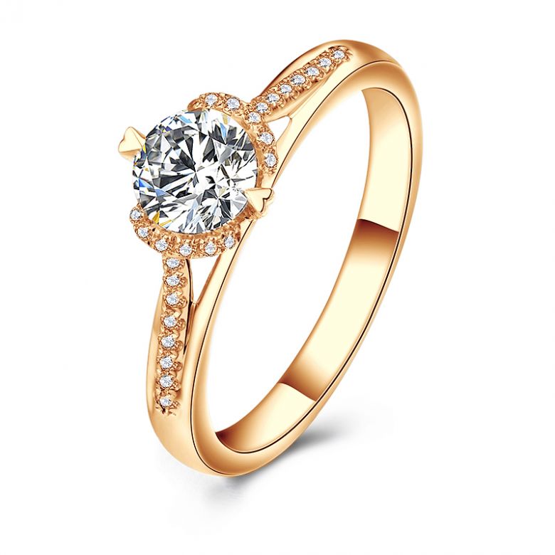 Anello di Fidanzamento Solitario Amelia - Oro Giallo 18kt & Diamanti | Gemperles - 1