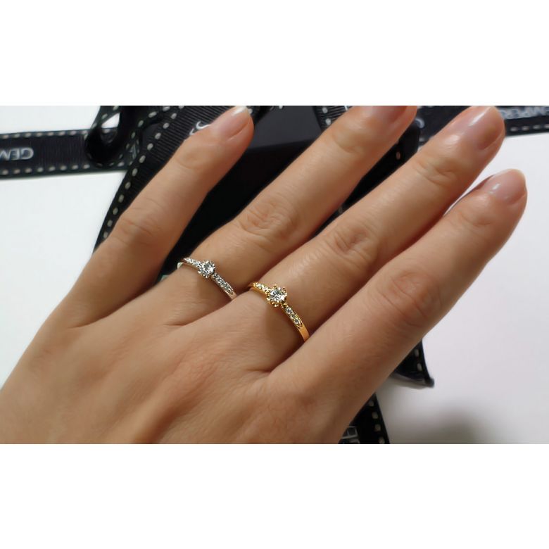 Anello Solitario Composto Portami - Oro Bianco & Diamanti | Gemperles - 10