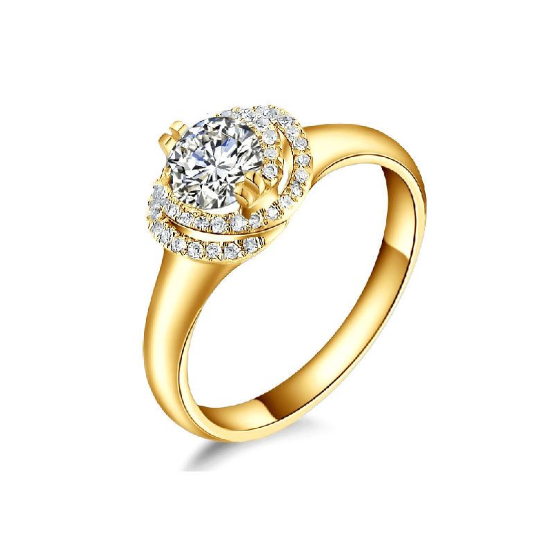 Anello di Fidanzamento Grazioso - Oro Giallo 18kt & Spirale Diamanti | Grazioso - 1