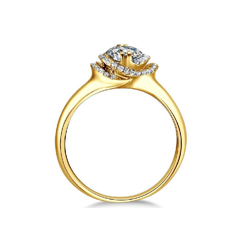 Anello di Fidanzamento Grazioso - Oro Giallo 18kt & Spirale Diamanti | Grazioso - 6
