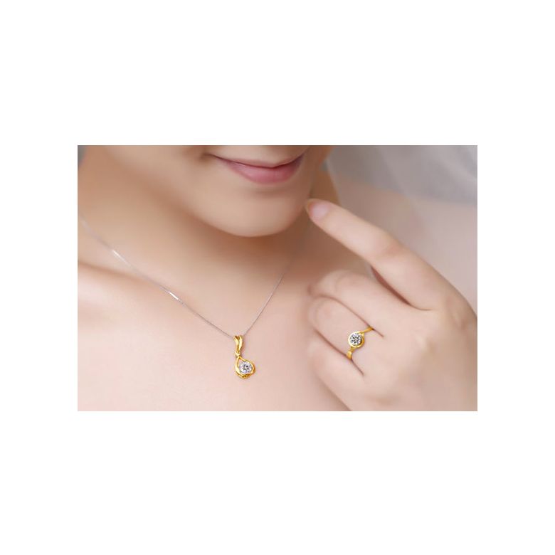 Anello di Fidanzamento Stregato - Oro Giallo & Diamante - 2