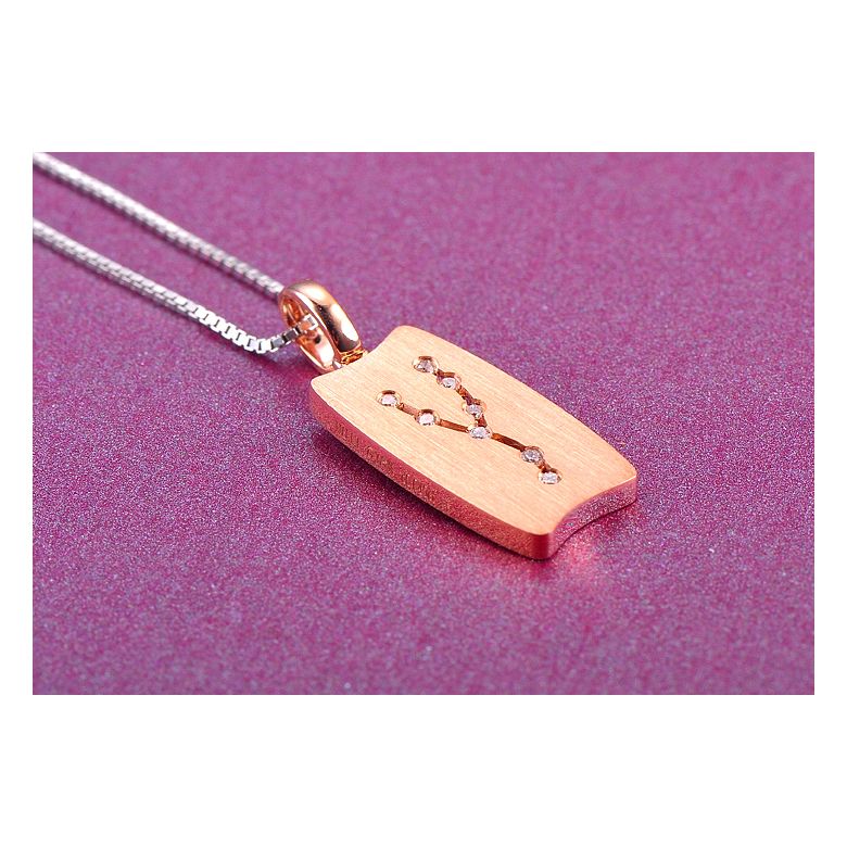 Ciondolo astrologico - Costellazione del toro - Oro rosa, diamanti - 2