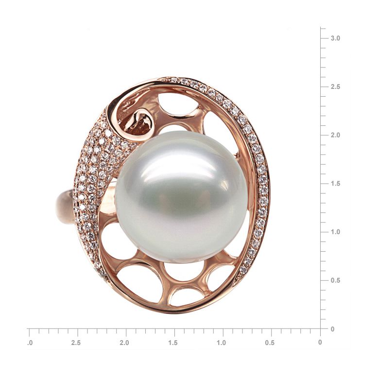 Anello Sarlette - Perla dei Mari del Sud Bianca e Oro Rosa - 2