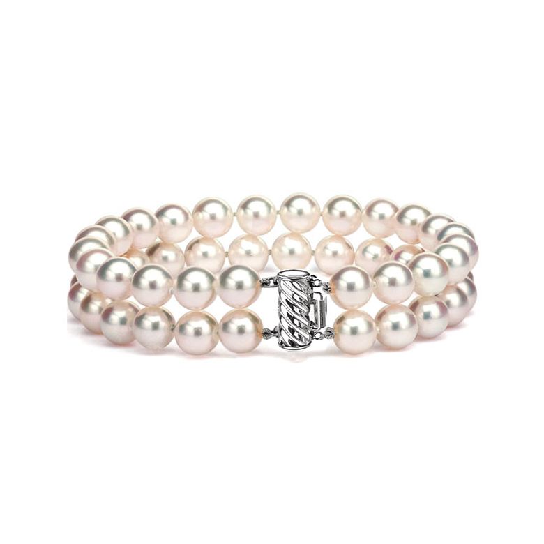 Braccialetto A Due Fili Amaya - Perle Bianche Akoya Giapponesi 6.5/7mm, AAA - 2