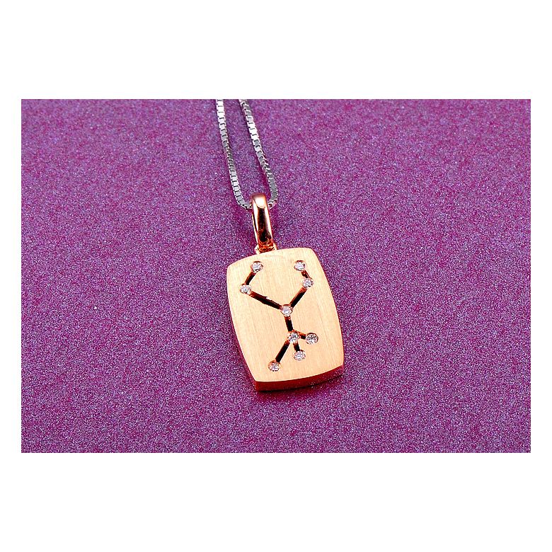 Ciondolo astrologico - Costellazione della vergine - Oro rosa - 3