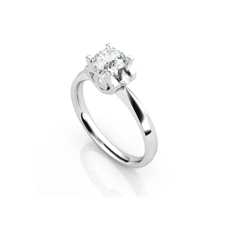 Anello iniziale - Lettera D - Diamante, oro bianco | Gemperles - 3