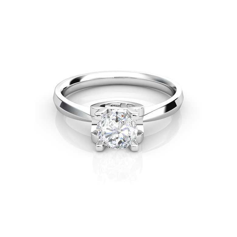 Anello iniziale - Lettera D - Diamante, oro bianco | Gemperles - 2