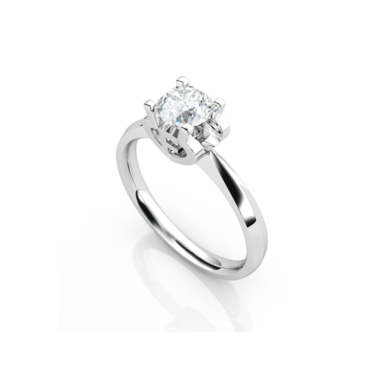 Anello iniziale - Lettera F - Diamante, oro bianco | Gemperles - 3