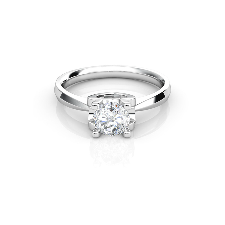 Anello iniziale - Lettera F - Diamante, oro bianco | Gemperles - 2