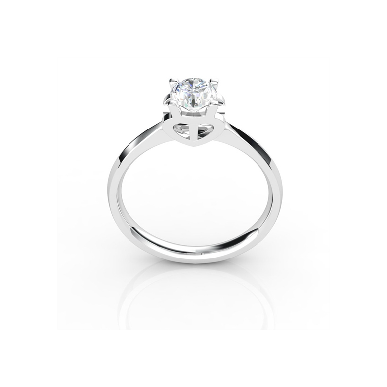 Anello iniziale - Lettera T - Diamante, oro bianco | Gemperles - 1