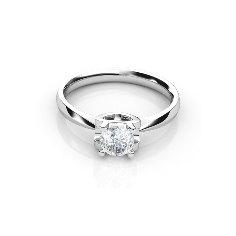 Anello iniziale - Lettera T - Diamante, oro bianco | Gemperles - 2