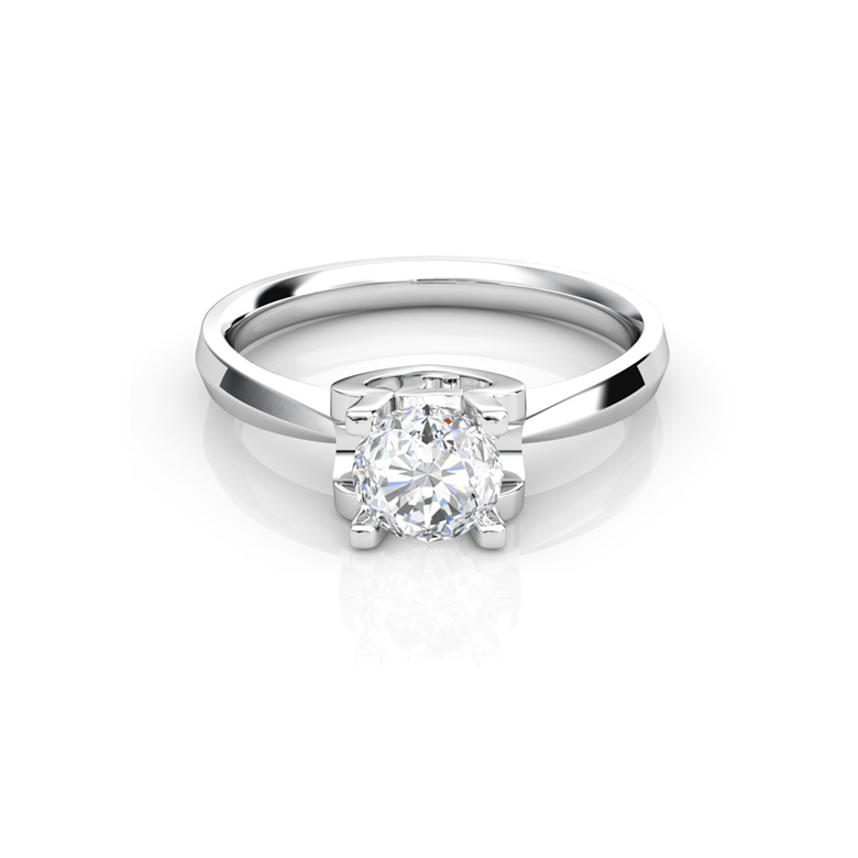 Anello iniziale - Lettera J - Diamante, oro bianco | Gemperles - 2