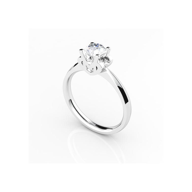Anello iniziale - Lettera M - Diamante, oro bianco | Gemperles - 3