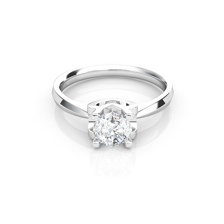 Anello iniziale - Lettera M - Diamante, oro bianco | Gemperles - 2