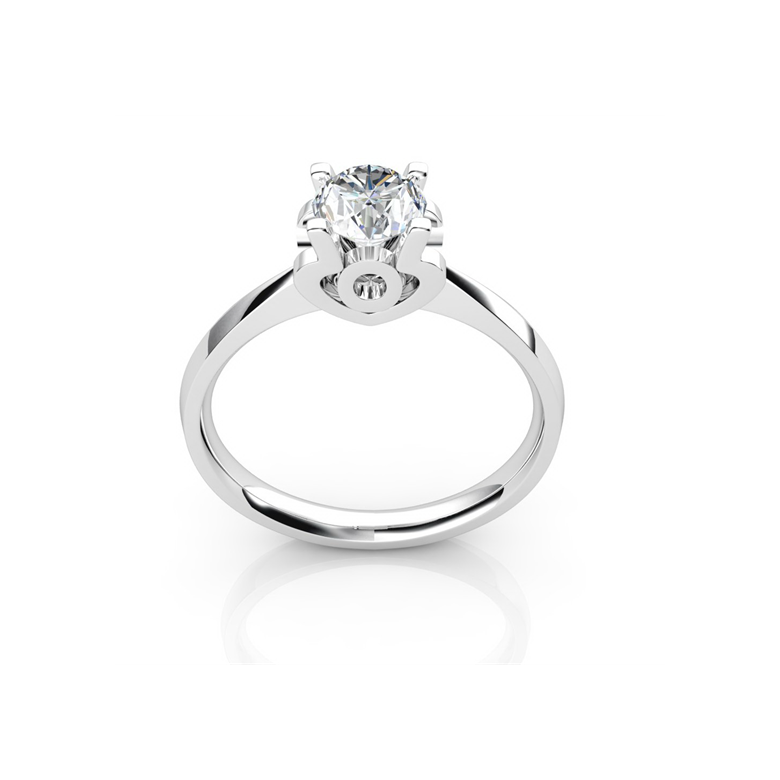 Anello iniziale - Lettera O - Diamante, oro bianco | Gemperles - 1