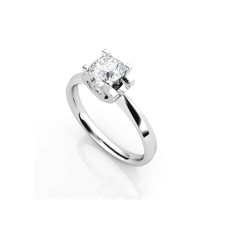 Anello iniziale - Lettera O - Diamante, oro bianco | Gemperles - 3