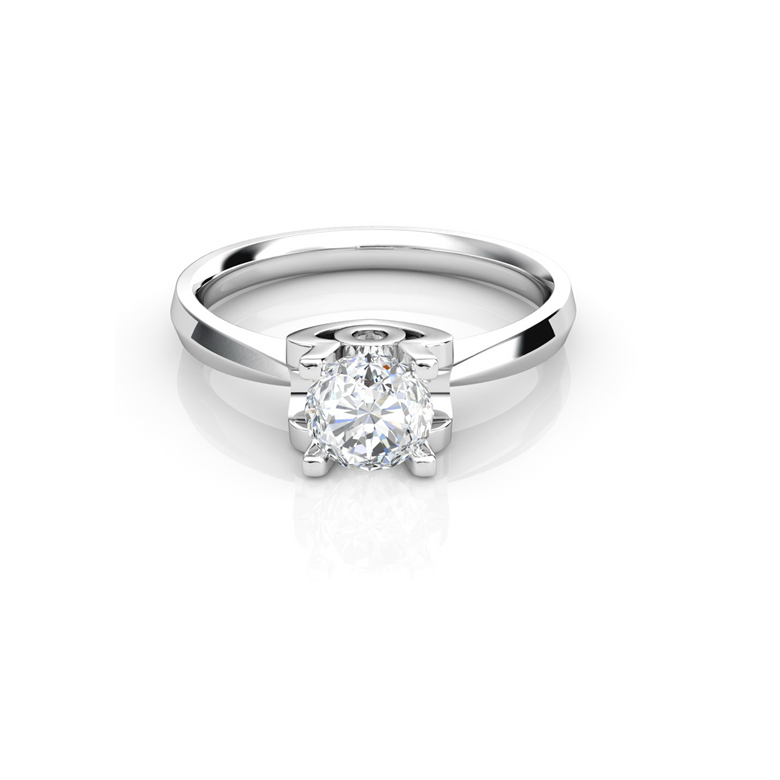 Anello iniziale - Lettera O - Diamante, oro bianco | Gemperles - 2