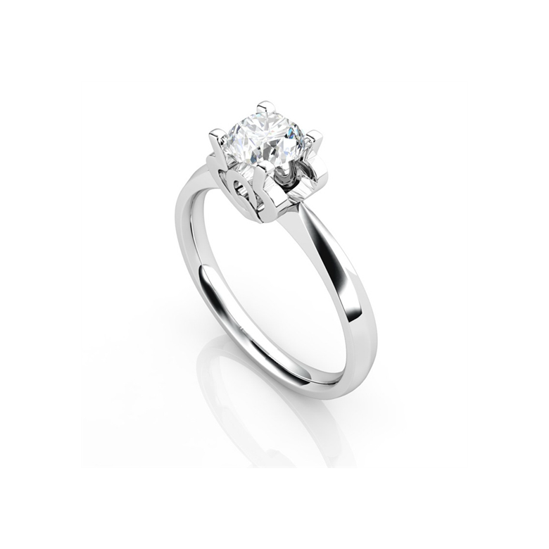 Anello iniziale - Lettera Q - Diamante, oro bianco | Gemperles - 3