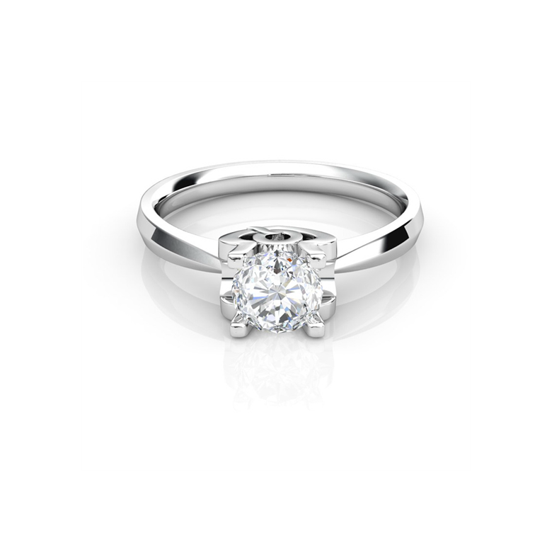 Anello iniziale - Lettera Q - Diamante, oro bianco | Gemperles - 2