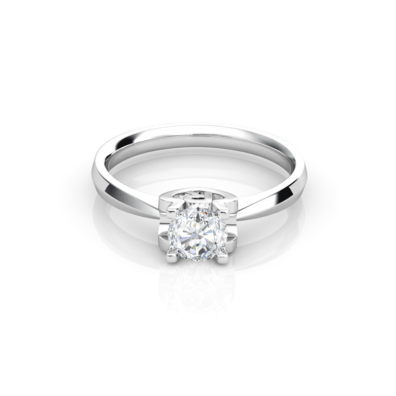Anello iniziale - Lettera R - Diamante, oro bianco | Gemperles - 2