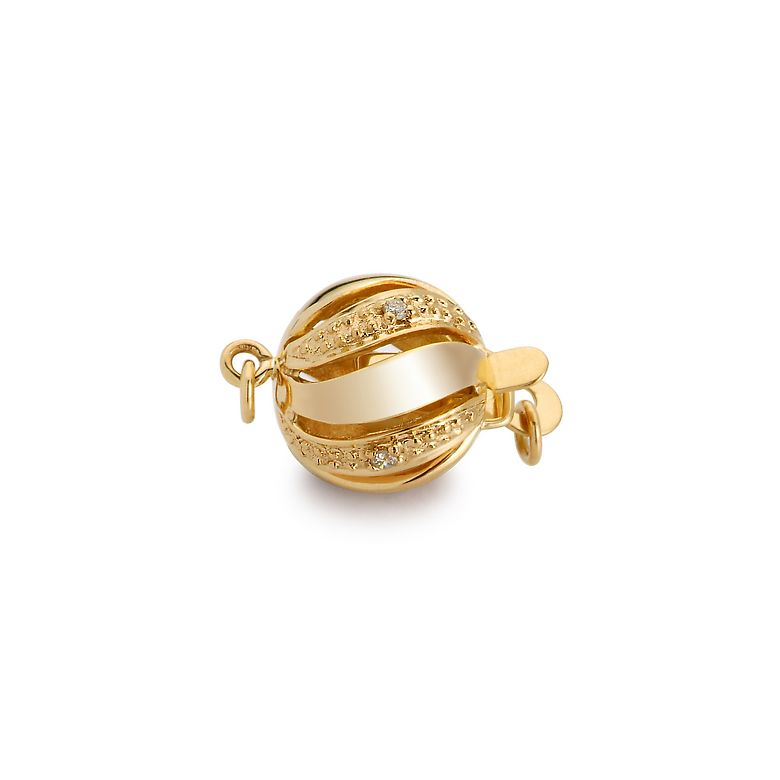 Chiusura Melograno 10mm - Oro giallo 18kt & Diamanti. - 1